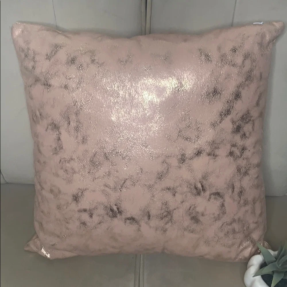 Gold and peach‎ throw accent pillow